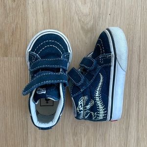 Vans toddler sz 4 high top dinosaur glow in the dark